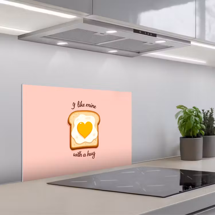 Spatscherm keuken - Brood - Illustratie - Quote - Roze — 1