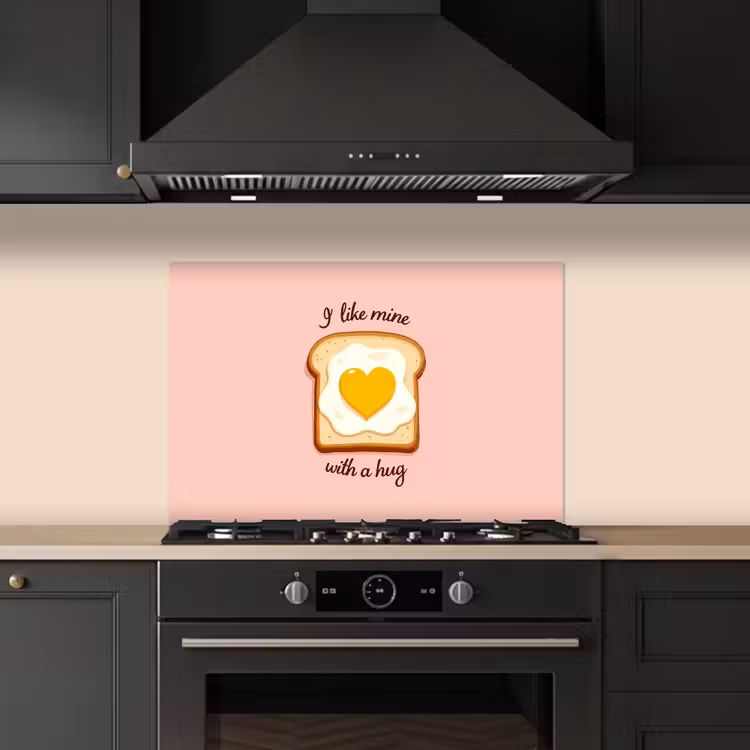 Spatscherm keuken - Brood - Illustratie - Quote - Roze — 5
