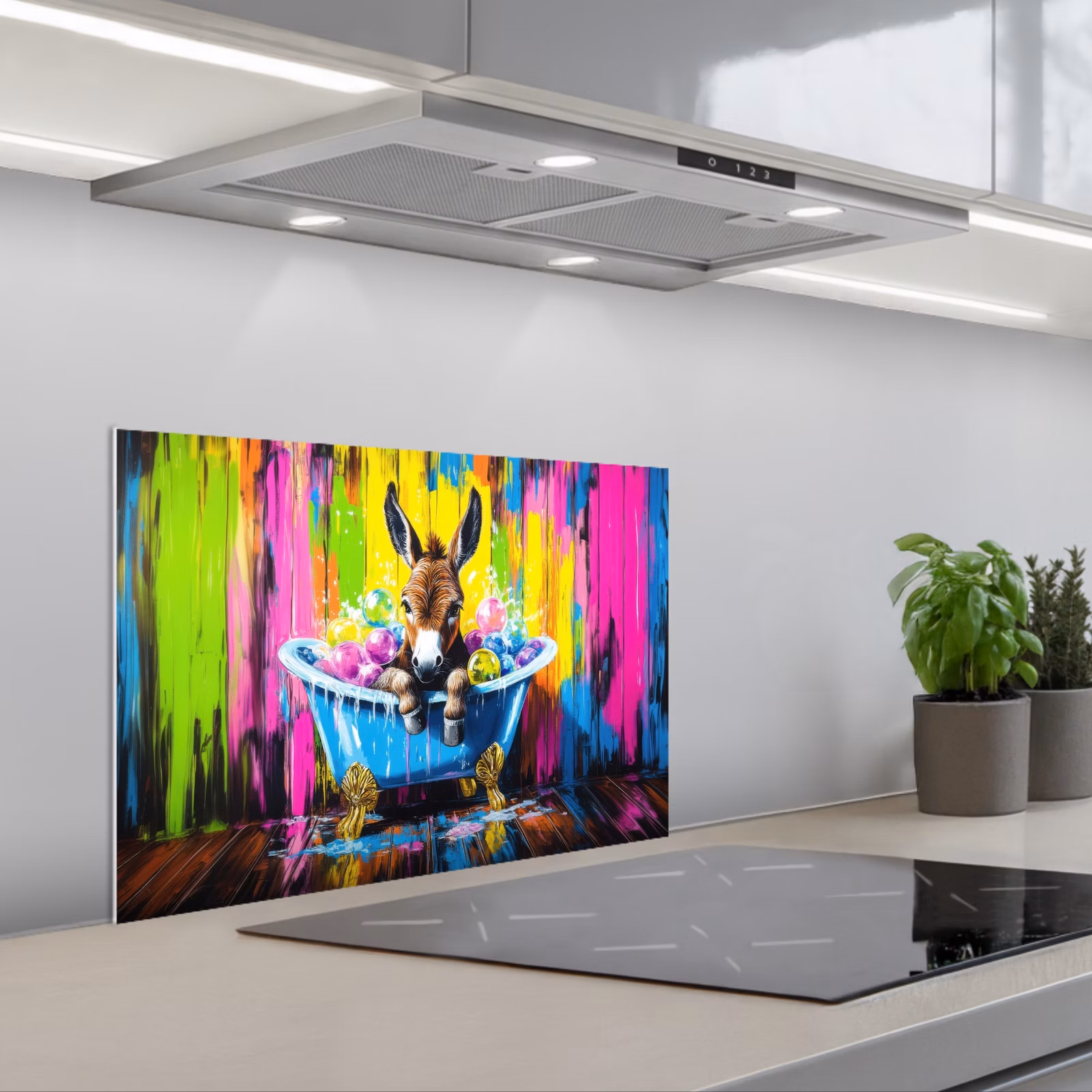 Spatscherm keuken - Ezel - Badkuip - Roze - Schuim — 1