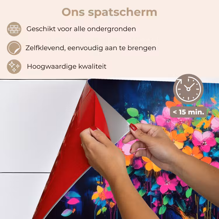 Spatscherm keuken - Boom - Bloemen - Magisch - Gekleurde — 4
