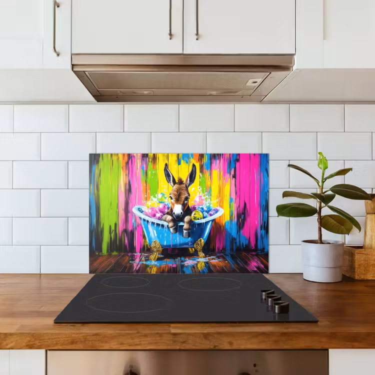 Spatscherm keuken - Ezel - Badkuip - Roze - Schuim — 3