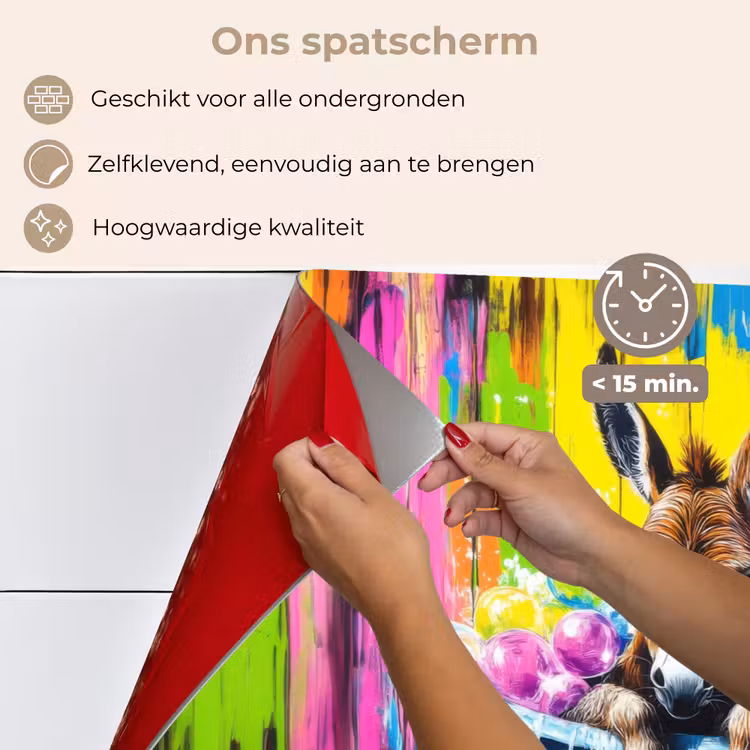 Spatscherm keuken - Ezel - Badkuip - Roze - Schuim — 4