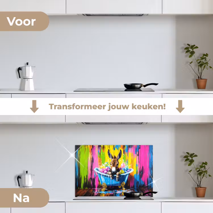 Spatscherm keuken - Ezel - Badkuip - Roze - Schuim — 7