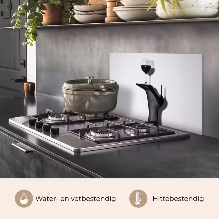 Spatscherm keuken - Hak - Wijn - Minimalistisch - Zwart — 2
