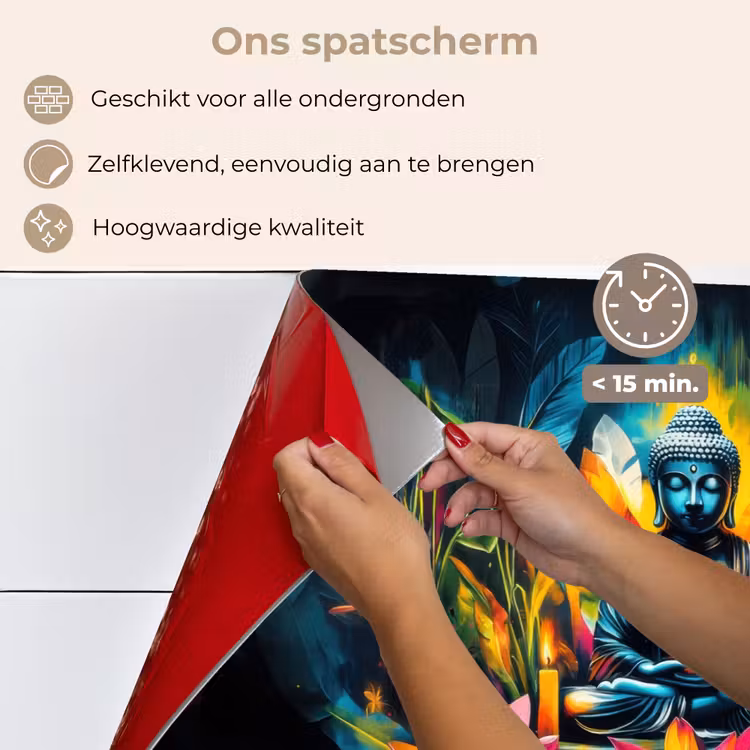 Spatscherm keuken - Kaarsen - Bloemen - Buddha - Water — 4