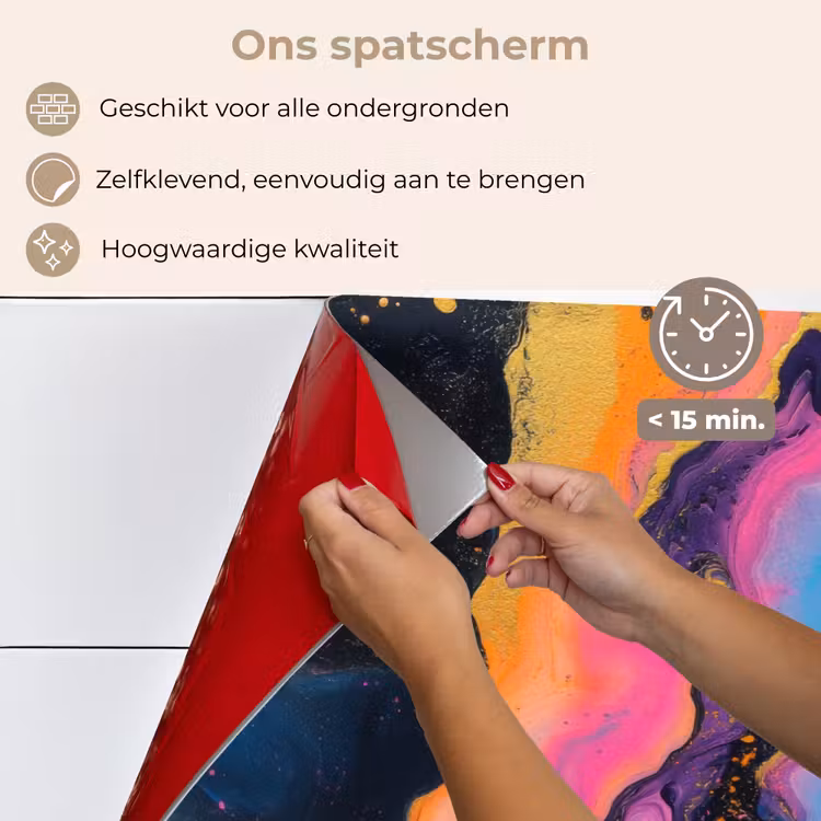 Spatscherm keuken - Modern - Marmer - Oranje — 4