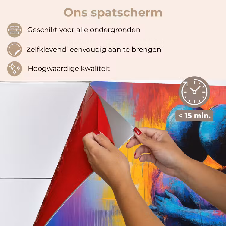 Spatscherm keuken - Omarmen - Lichamen - Paars — 4