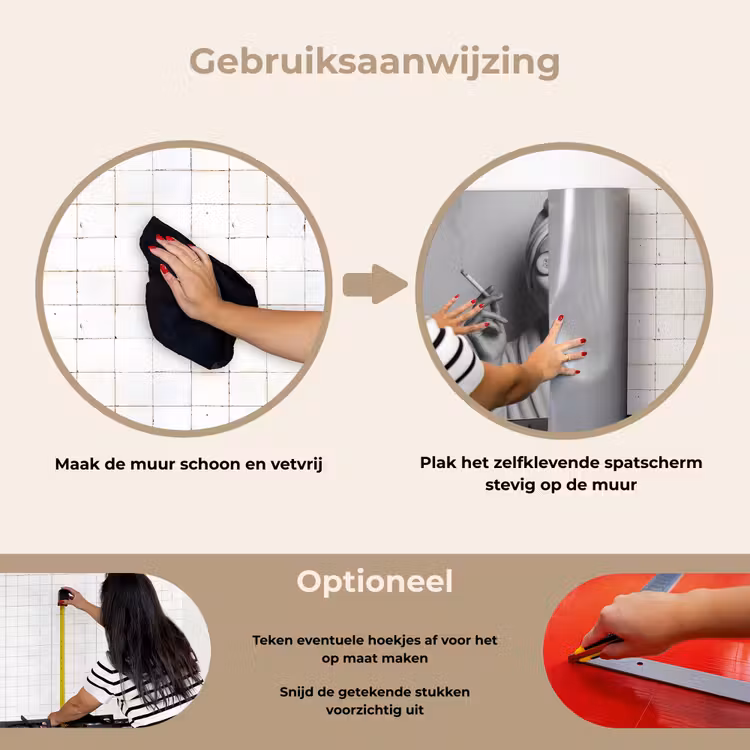 Spatscherm keuken - Vrouw - Masker - Wijn - Sigaret — 6