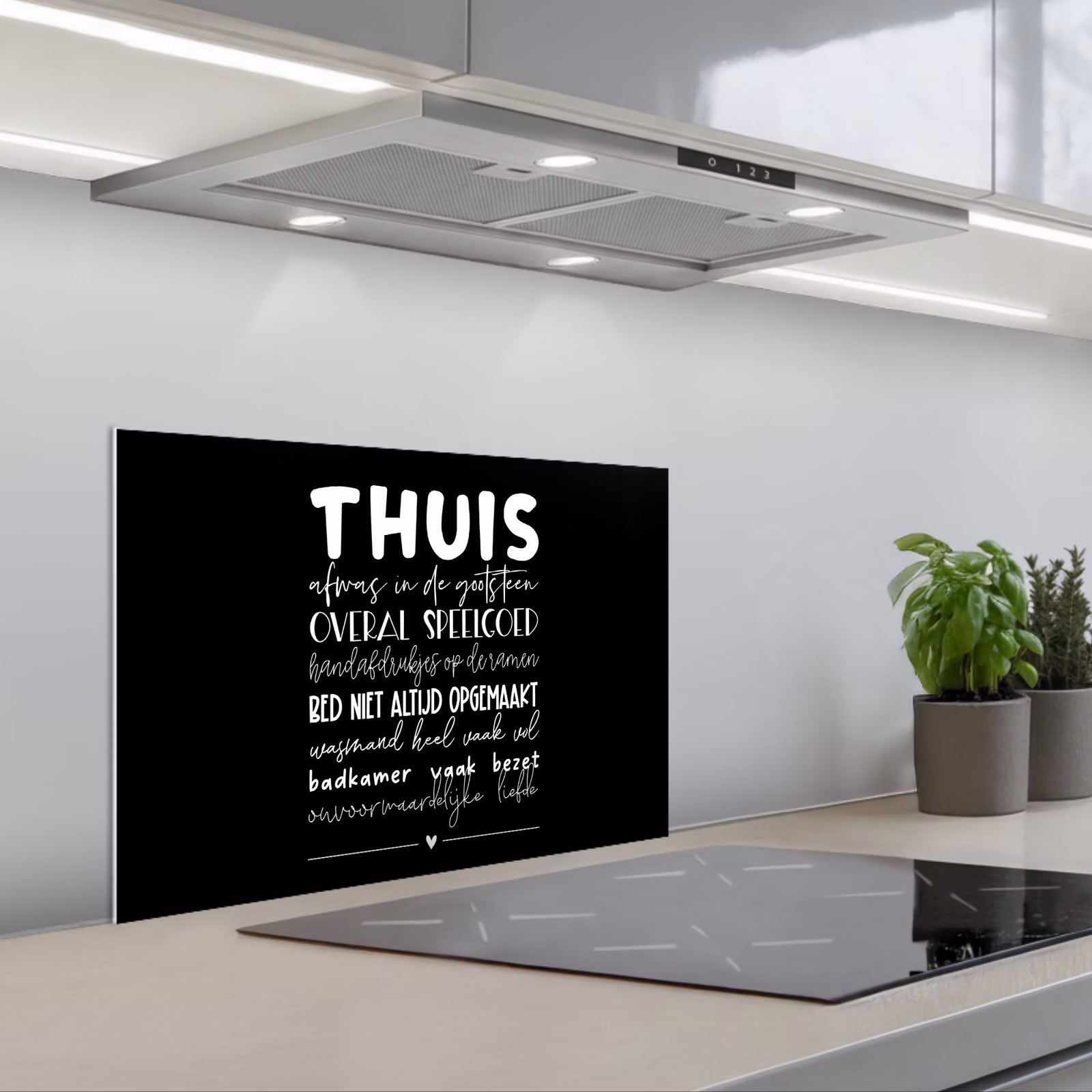 Spatscherm keuken - Thuis - Spreuken - Hartje — 1