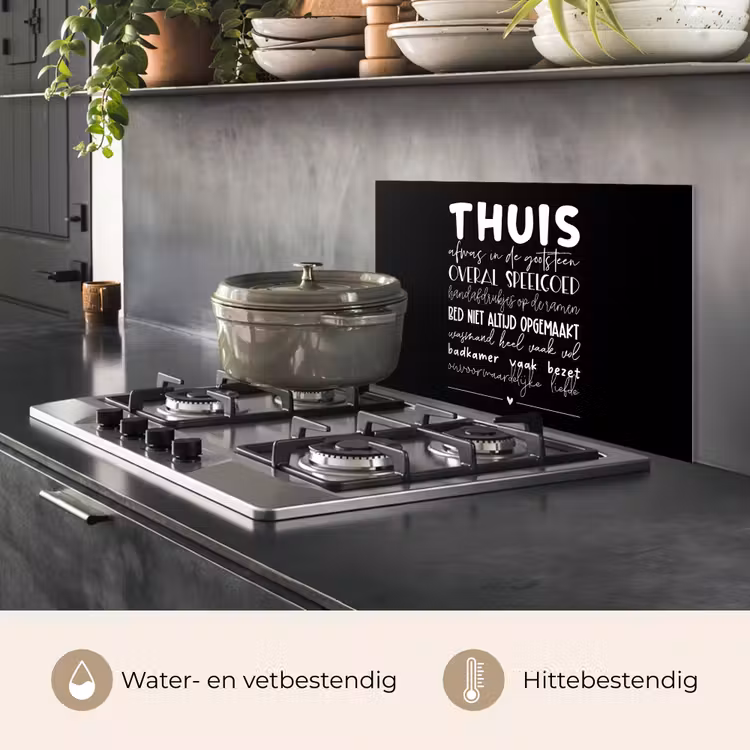 Spatscherm keuken - Thuis - Spreuken - Hartje — 2