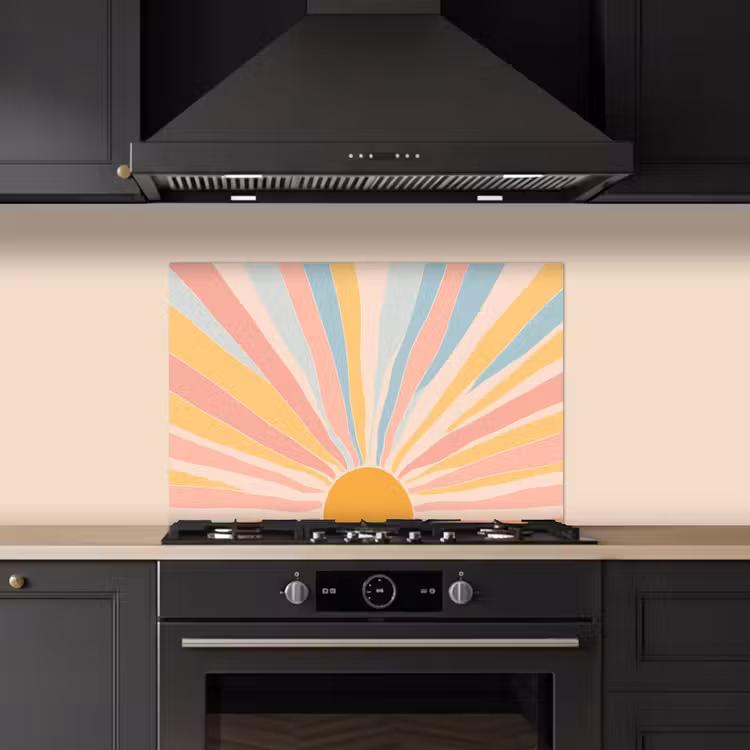 Spatscherm keuken - Illustratie - Zon - Pastelkleuren — 5