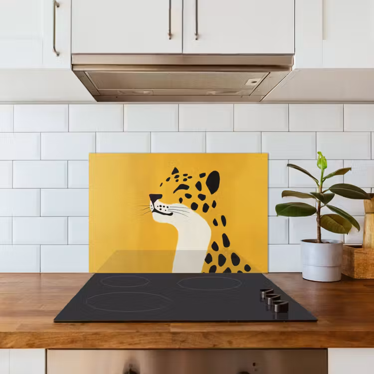 Spatscherm keuken - Cheetah - Illustratie - Geel — 3