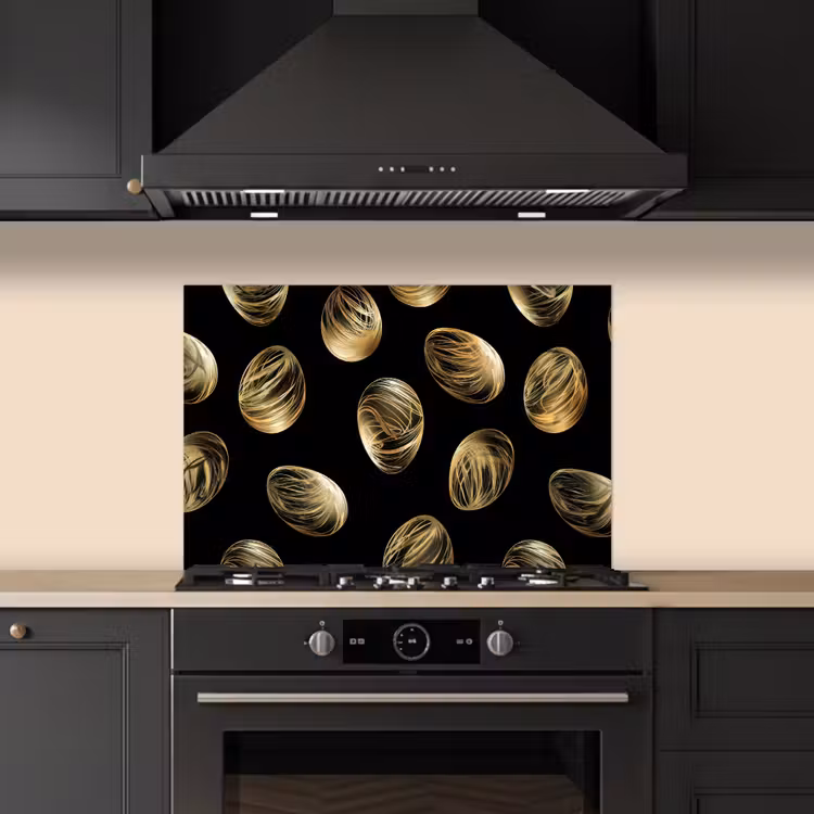 Spatscherm keuken - Eieren - Goud - Patroon — 5