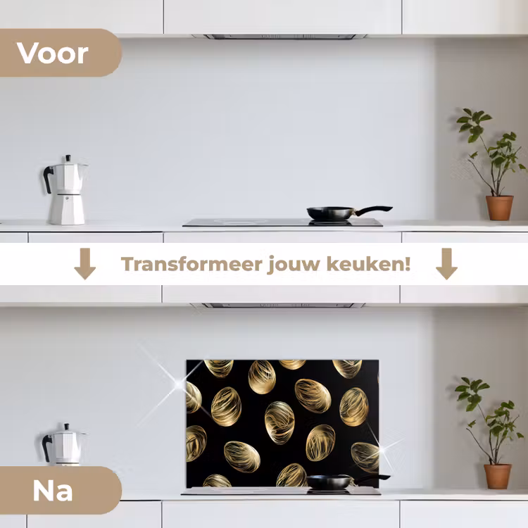 Spatscherm keuken - Eieren - Goud - Patroon — 7