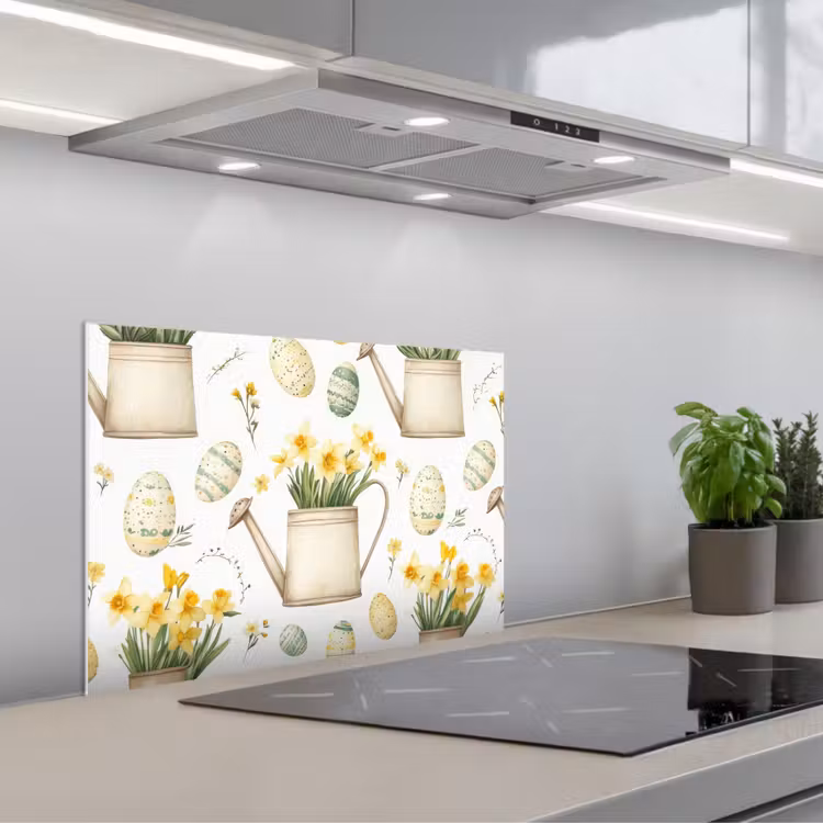 Spatscherm keuken - Gieter - Bloemen - Eieren — 1