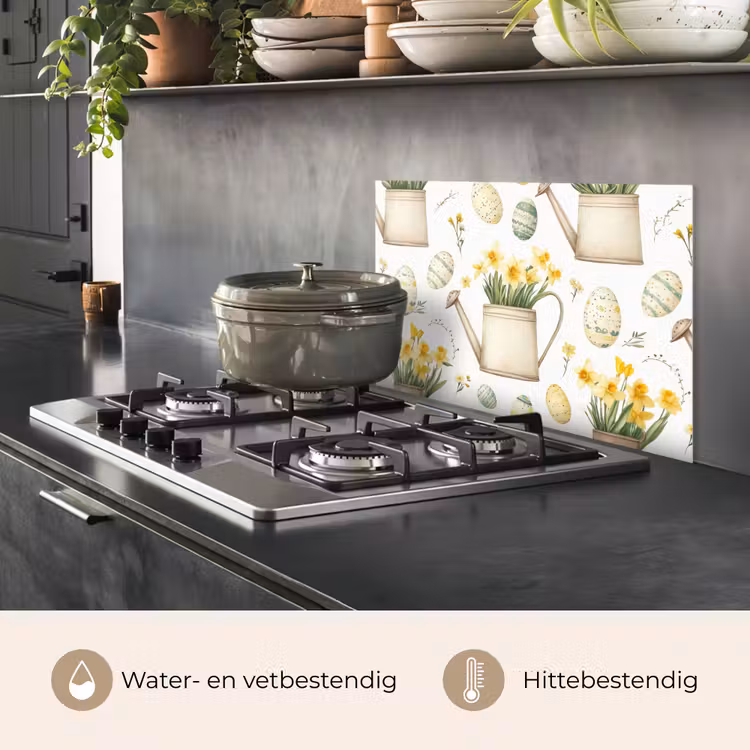 Spatscherm keuken - Gieter - Bloemen - Eieren — 2