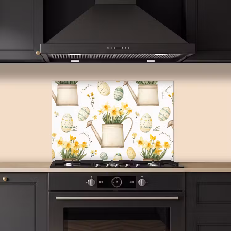 Spatscherm keuken - Gieter - Bloemen - Eieren — 5