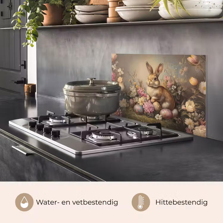 Spatscherm keuken - Haas - Stilleven - Bloemen — 2