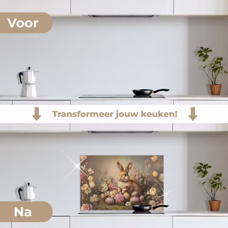 Spatscherm keuken - Haas - Stilleven - Bloemen — 7