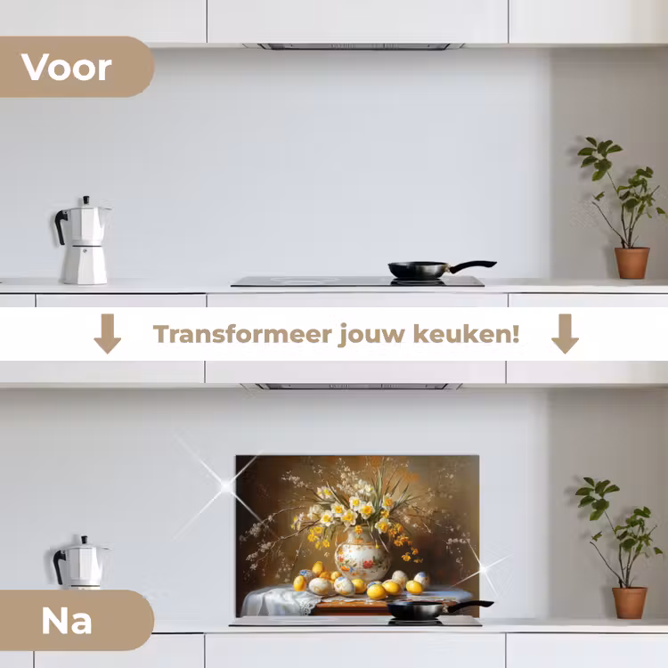 Spatscherm keuken - Paaseieren - Stilleven - Vaas — 7