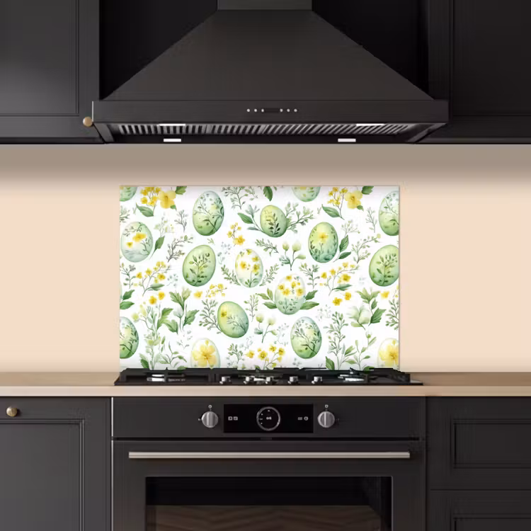 Spatscherm keuken - Patroon - Groen - Eieren — 5