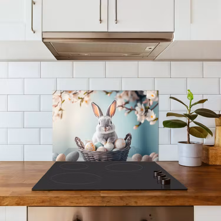 Spatscherm keuken - Konijn - Eieren - Mand — 3
