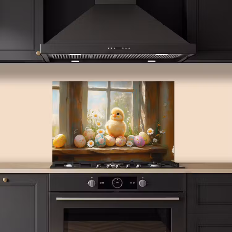 Spatscherm keuken - Kuiken - Raam - Paaseieren — 5