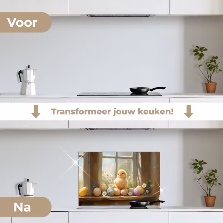 Spatscherm keuken - Kuiken - Raam - Paaseieren — 7