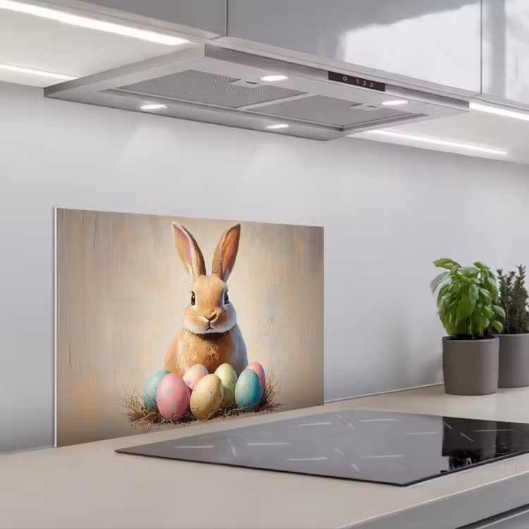 Spatscherm keuken - Paashaas - Pastel - Eieren — 1