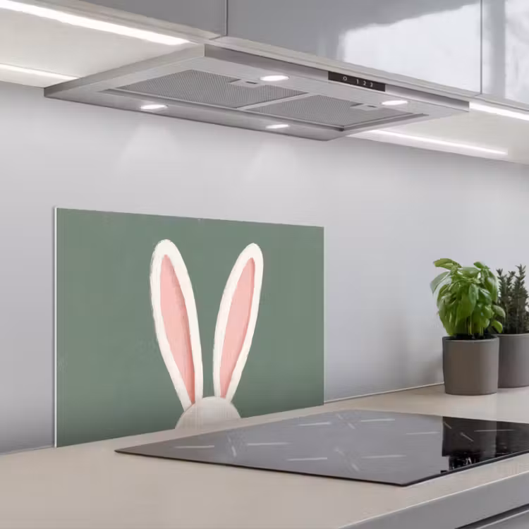 Spatscherm keuken - Hazen - Oren - Roze — 1