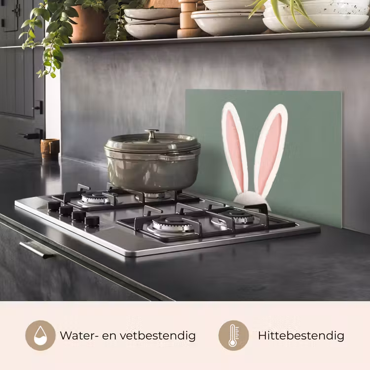Spatscherm keuken - Hazen - Oren - Roze — 2