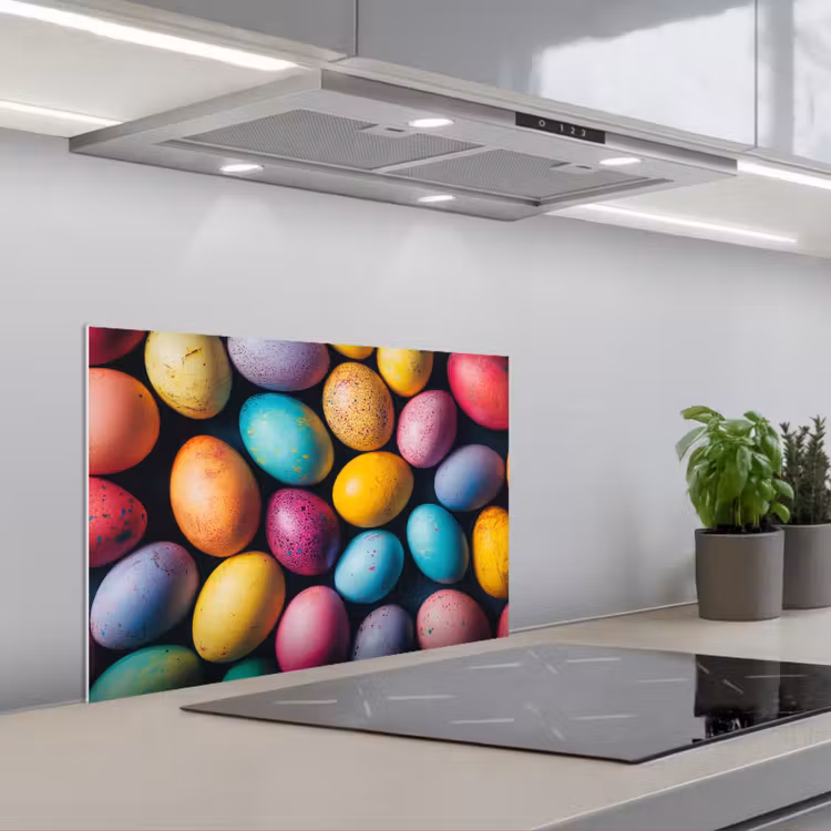 Spatscherm keuken - Kleurrijk - Paaseitjes - Spetters — 1