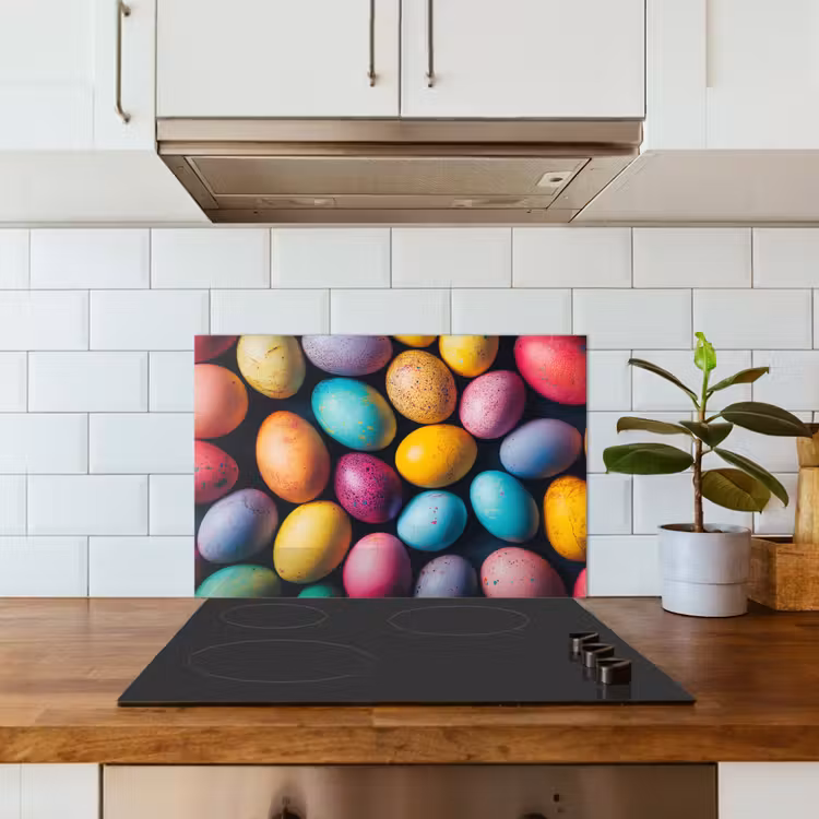 Spatscherm keuken - Kleurrijk - Paaseitjes - Spetters — 3