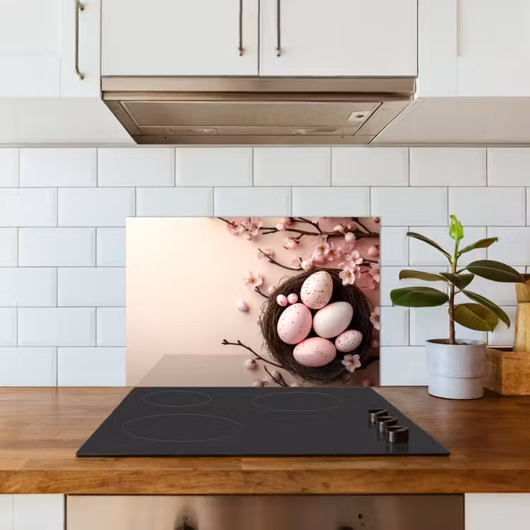 Spatscherm keuken - Roze - Bloesems - Eieren — 3