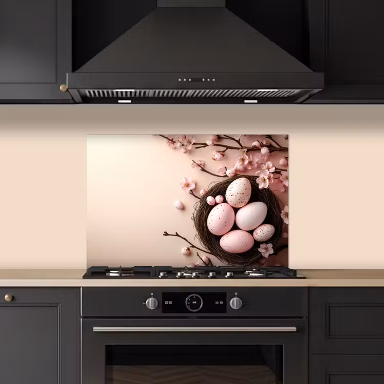 Spatscherm keuken - Roze - Bloesems - Eieren — 5