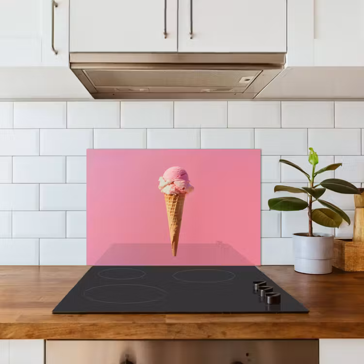 Spatscherm keuken - Hoorntje - Schepijs - Roze — 3