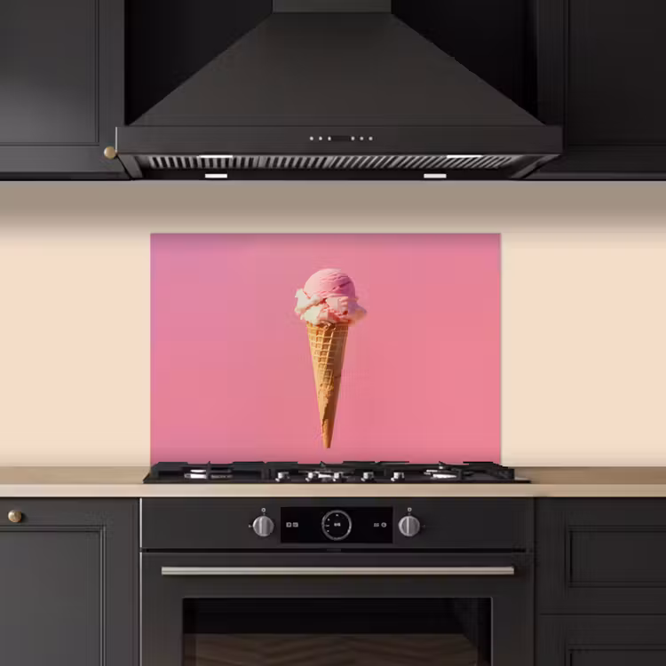 Spatscherm keuken - Hoorntje - Schepijs - Roze — 5