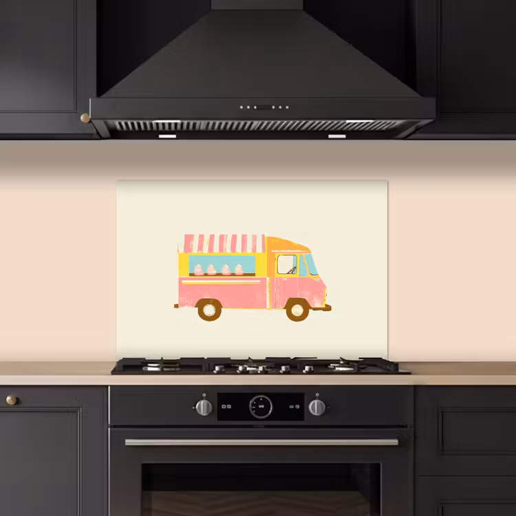 Spatscherm keuken - Ijskar - Retro - Softijsjes - Roze — 5