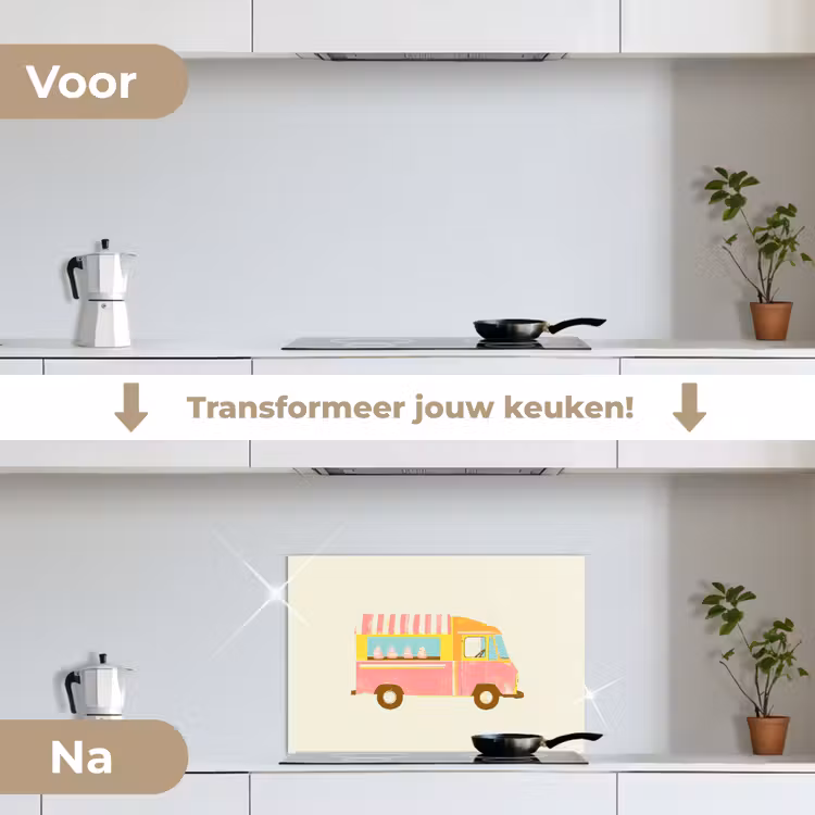 Spatscherm keuken - Ijskar - Retro - Softijsjes - Roze — 7