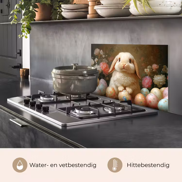 Spatscherm keuken - Konijn - Paaseieren - Stilleven — 2
