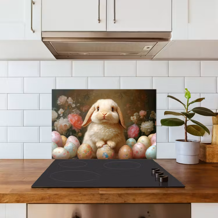 Spatscherm keuken - Konijn - Paaseieren - Stilleven — 3