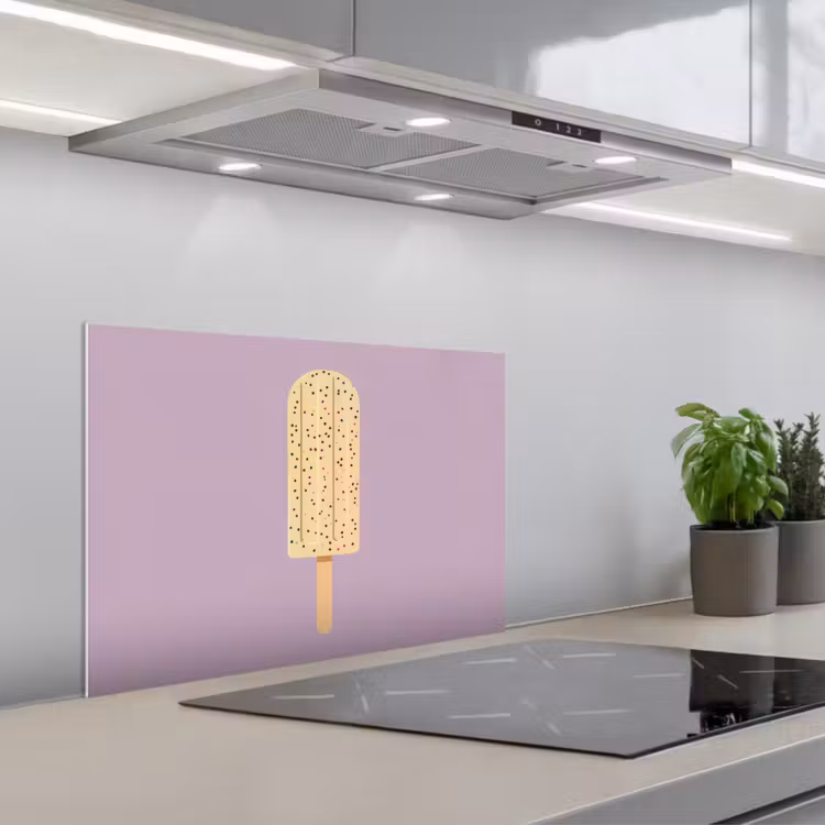 Spatscherm keuken - Beige - Ijsje - Spikkels — 1