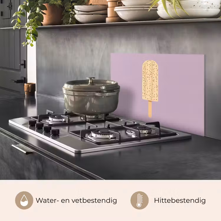 Spatscherm keuken - Beige - Ijsje - Spikkels — 2