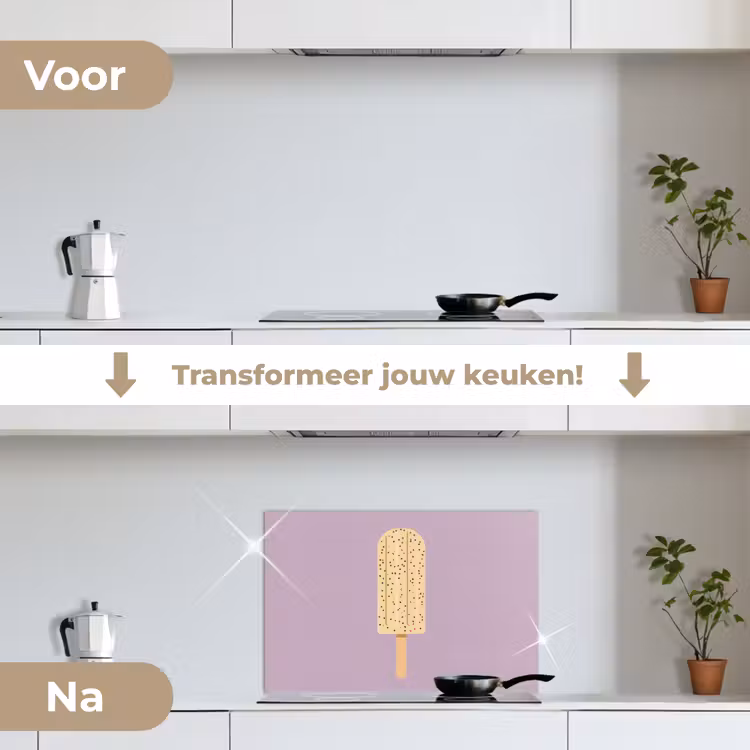 Spatscherm keuken - Beige - Ijsje - Spikkels — 7