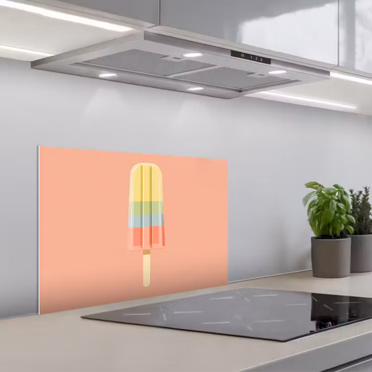 Spatscherm keuken - Waterijsje - Pasteltinten - Minimalistisch — 1