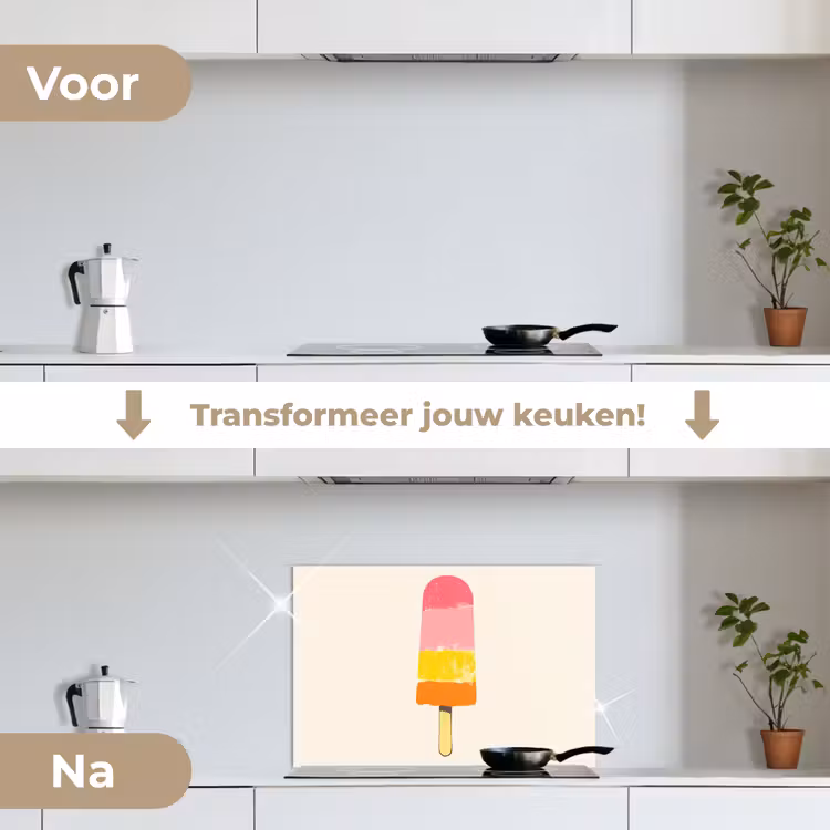 Spatscherm keuken - Waterijsje - Retro - Stokje - Roze — 7