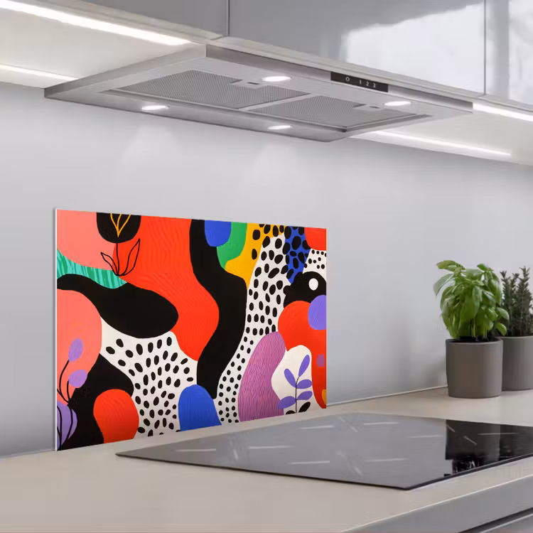 Spatscherm keuken - Abstract - Vormen - Kleuren - Stippen — 1