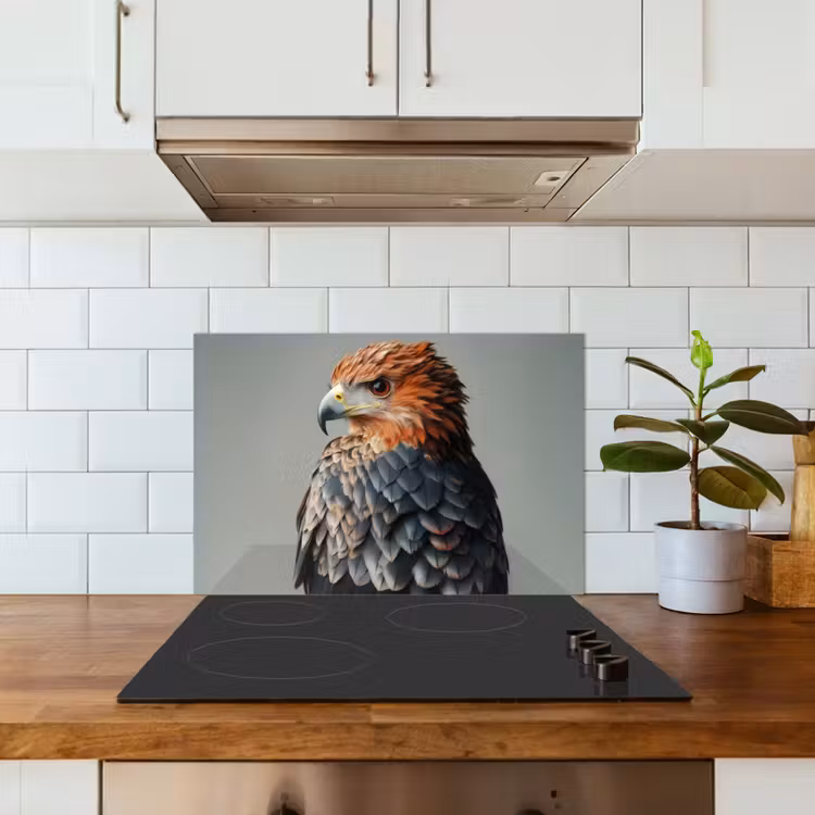 Spatscherm keuken - Vogel - Realistisch - Veren - Bruin — 3