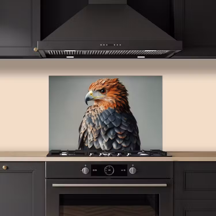 Spatscherm keuken - Vogel - Realistisch - Veren - Bruin — 5