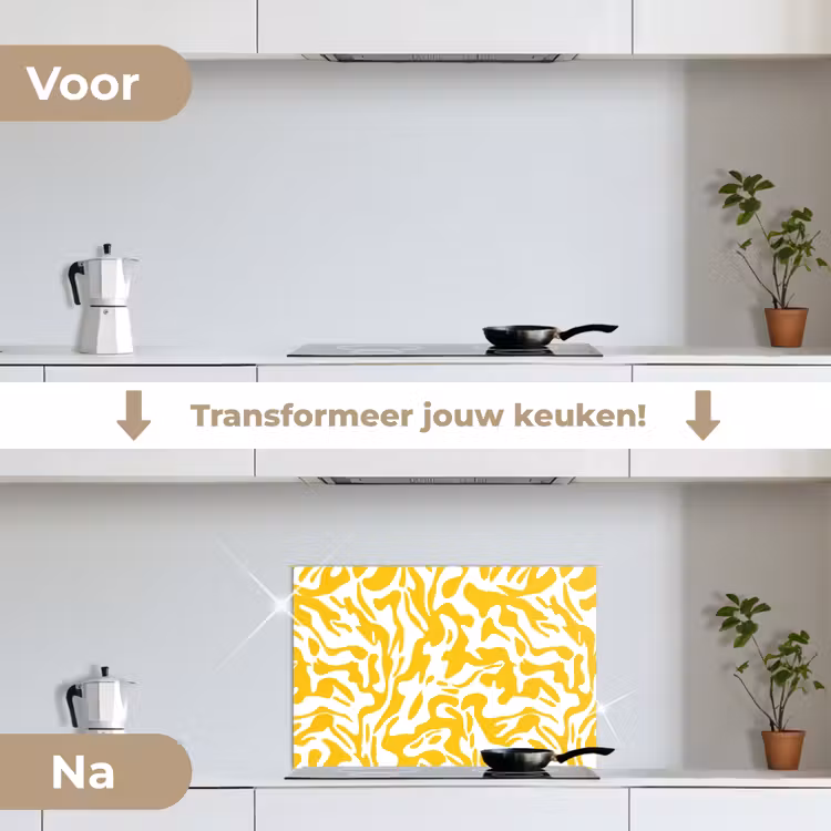 Spatscherm keuken - Vormen - Wit - Abstract — 7